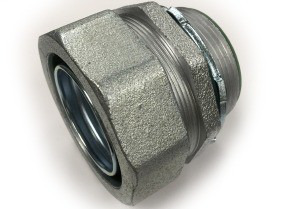 Connector, Liquid Tight, Straight, Malleable Iron, Size 2-1/2 Inch, Insulated