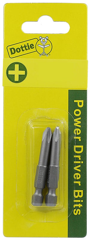 Power Bit, #2 tip size, Phillips tip type, 4 in. overall length, 2 pieces, #8-10 screw size