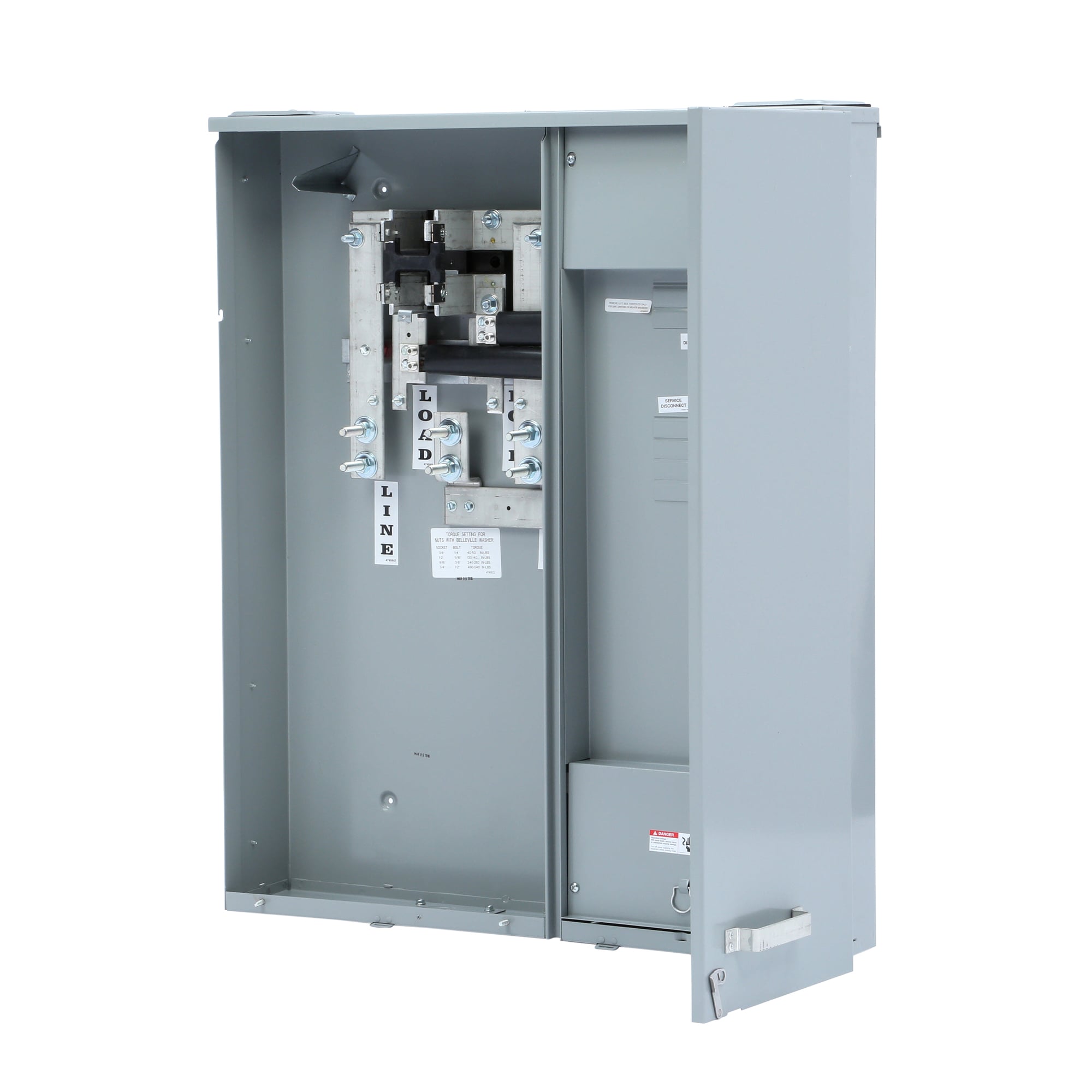 MC0816B1400SCS Meter Load Center Combination, 8 Spaces, 16 Circuits, 400 Amp, 4 Jaw, OH, UG, Ringed, Surface, TBP