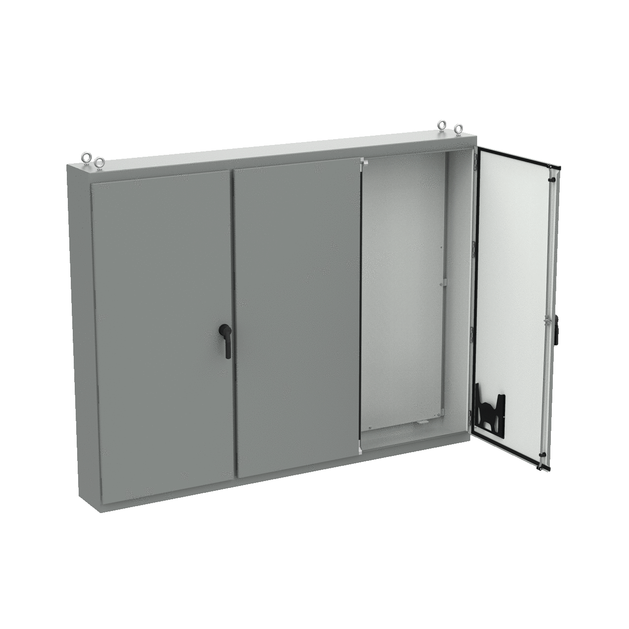 Free-Stand Multi-Door Type 12 White Inside 3Dr, 86.12x112.00x20.12, Gray, Steel