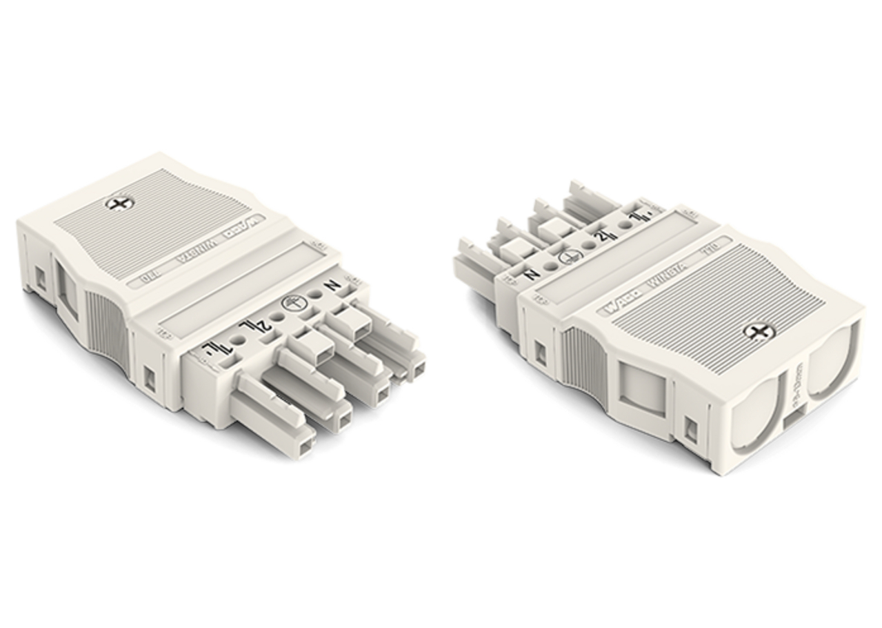 Socket; with strain relief housing; 4-pole; Cod. A; 4,00 mm; white