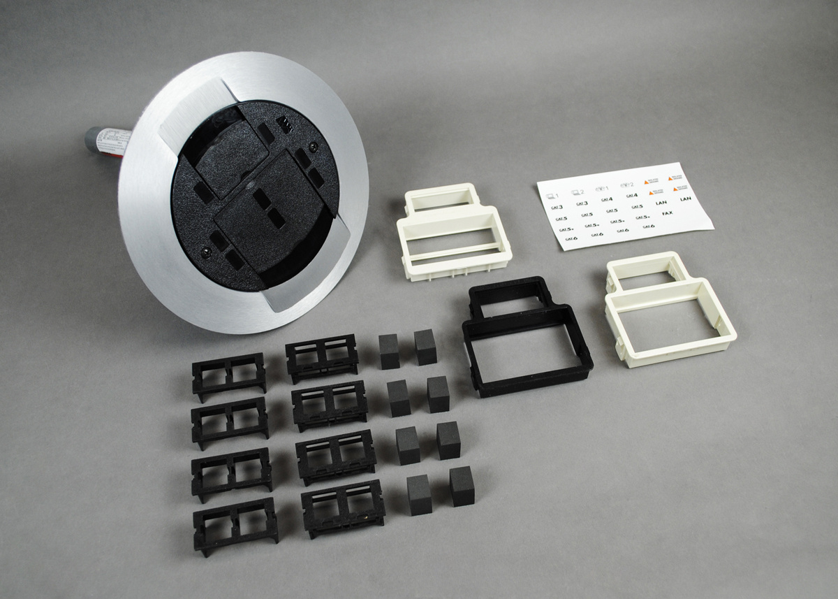 FLUSH POKE-THRU ASSY/AL/TC