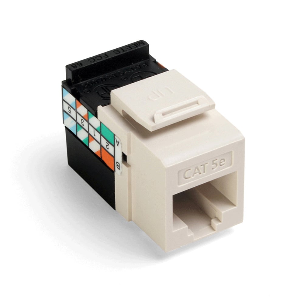 GigaMax 5E QuickPort Connector, Cat 5E, Light Almond
