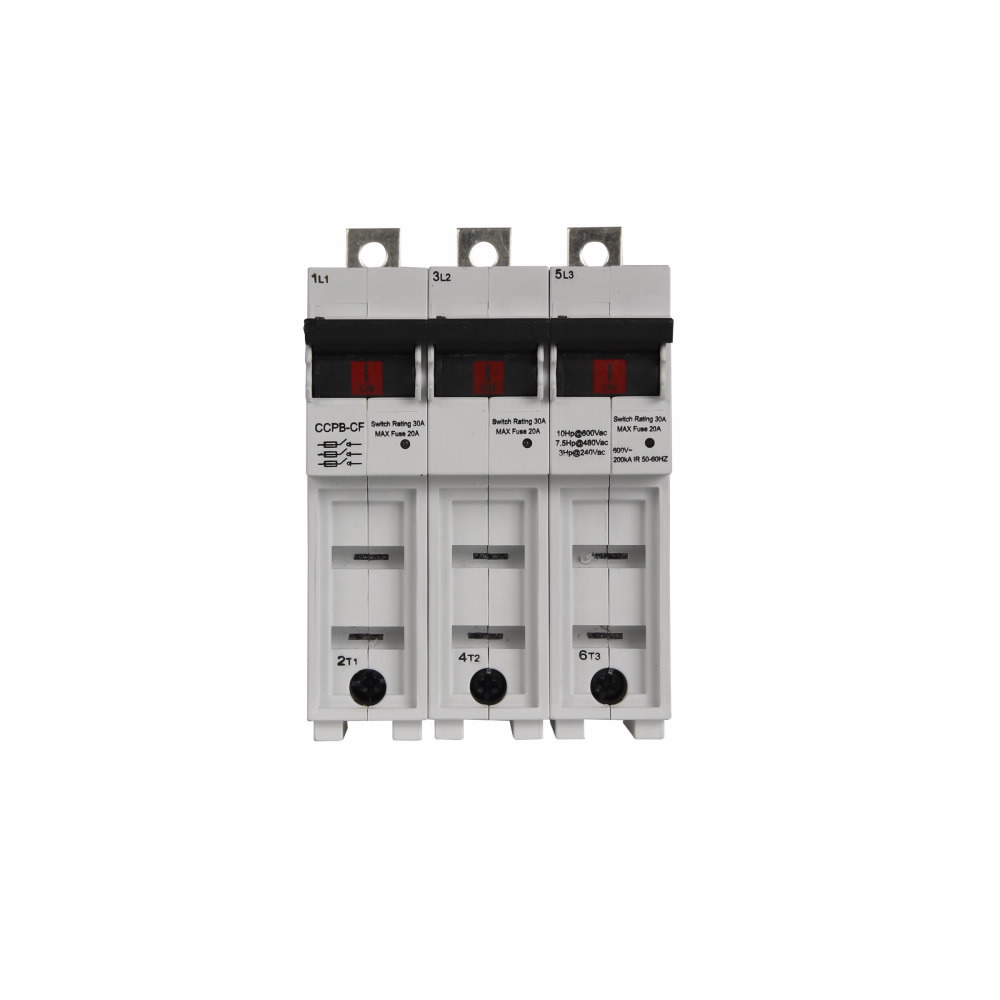 Eaton Bussmann series CCPB UL98 fusible disconnect, Finger Safe, Lock-On provision, 600V, 30A, UL98 fusible disconnect, Three-pole, Class CF, 200KA