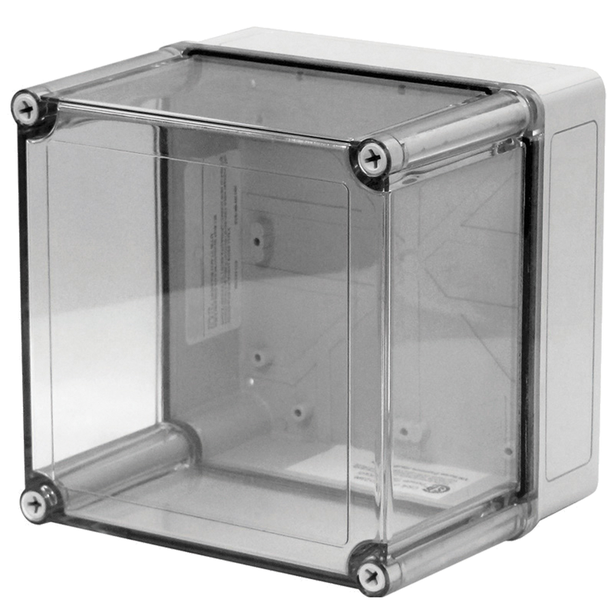 VM Flat Transparent Screw Cover Type 4X, 7.00x5.03x5.02, Lt Gray, Polyester, CT