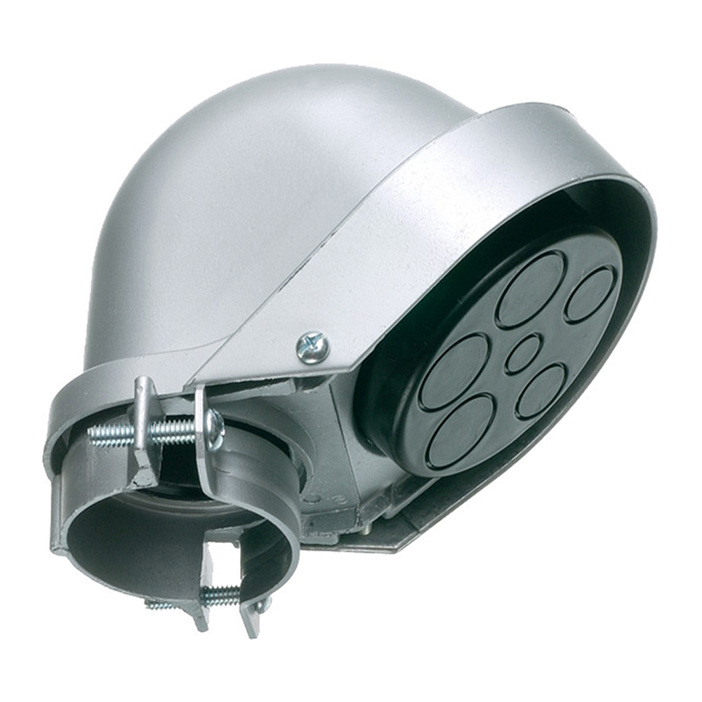 4" Aluminum entrance cap, clamp on type for rigid IMC and EMT. Hole Sizes 3 at 1.73 and 4 at 1.10
