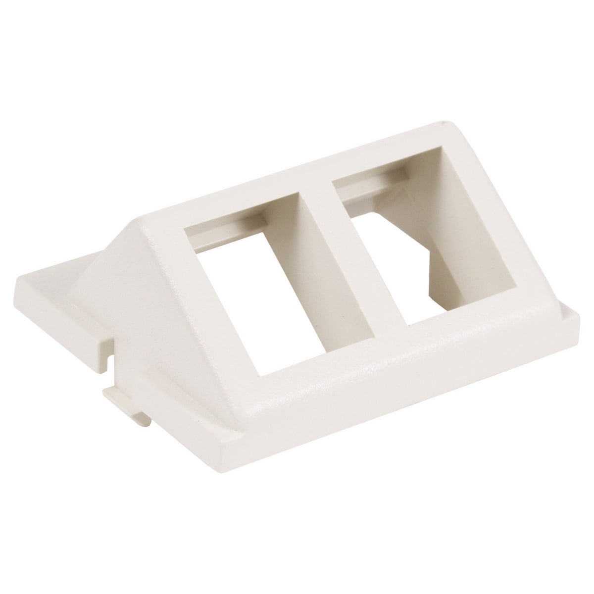 Audio/Video Unloaded Module, Keystone, 2-Port, Angled, 1.5 Unit, White