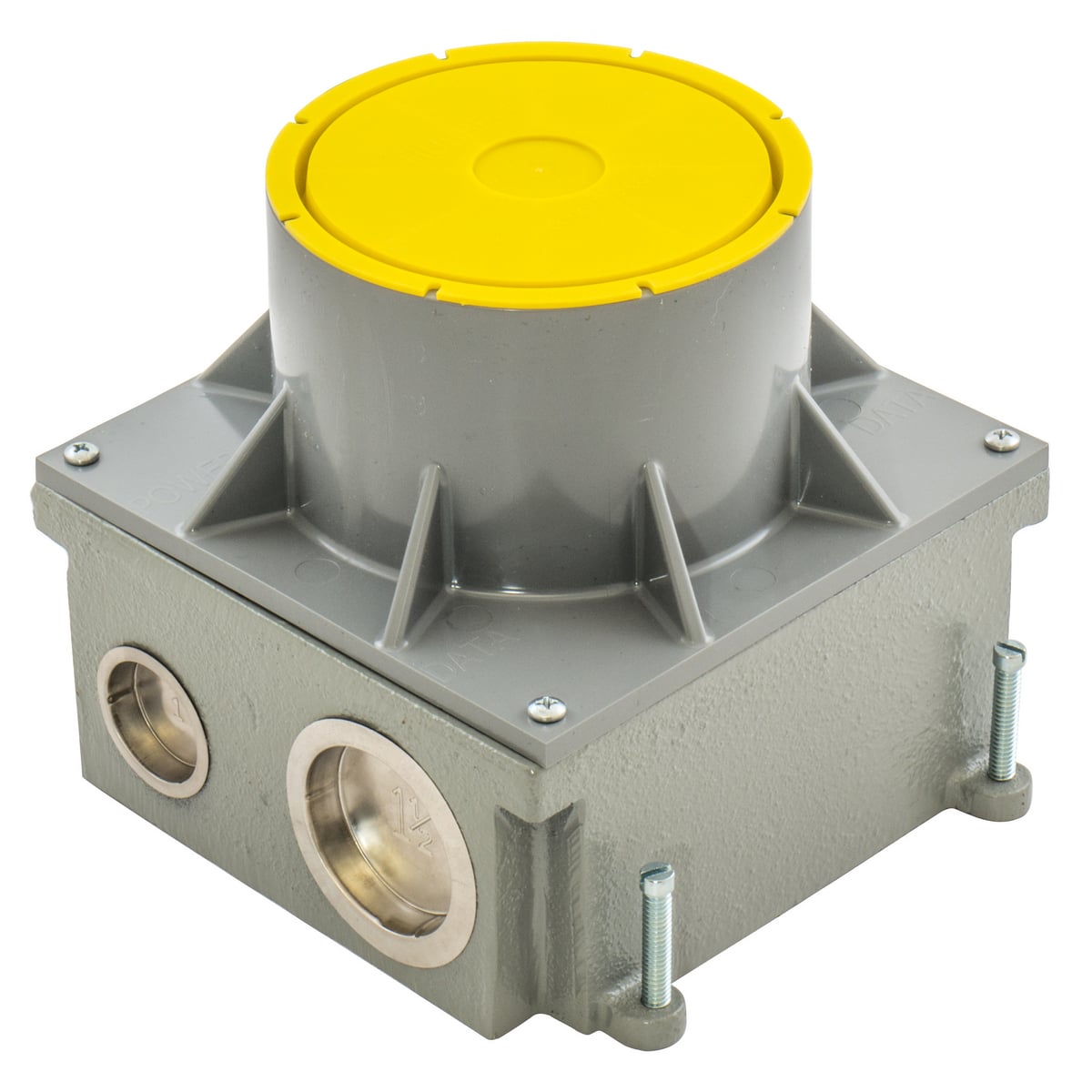 Concrete Floorboxes, Cast Iron Box, Recessed, 4" CFBS1R4 Series Box, 5.00" Minimum Depth of Pour