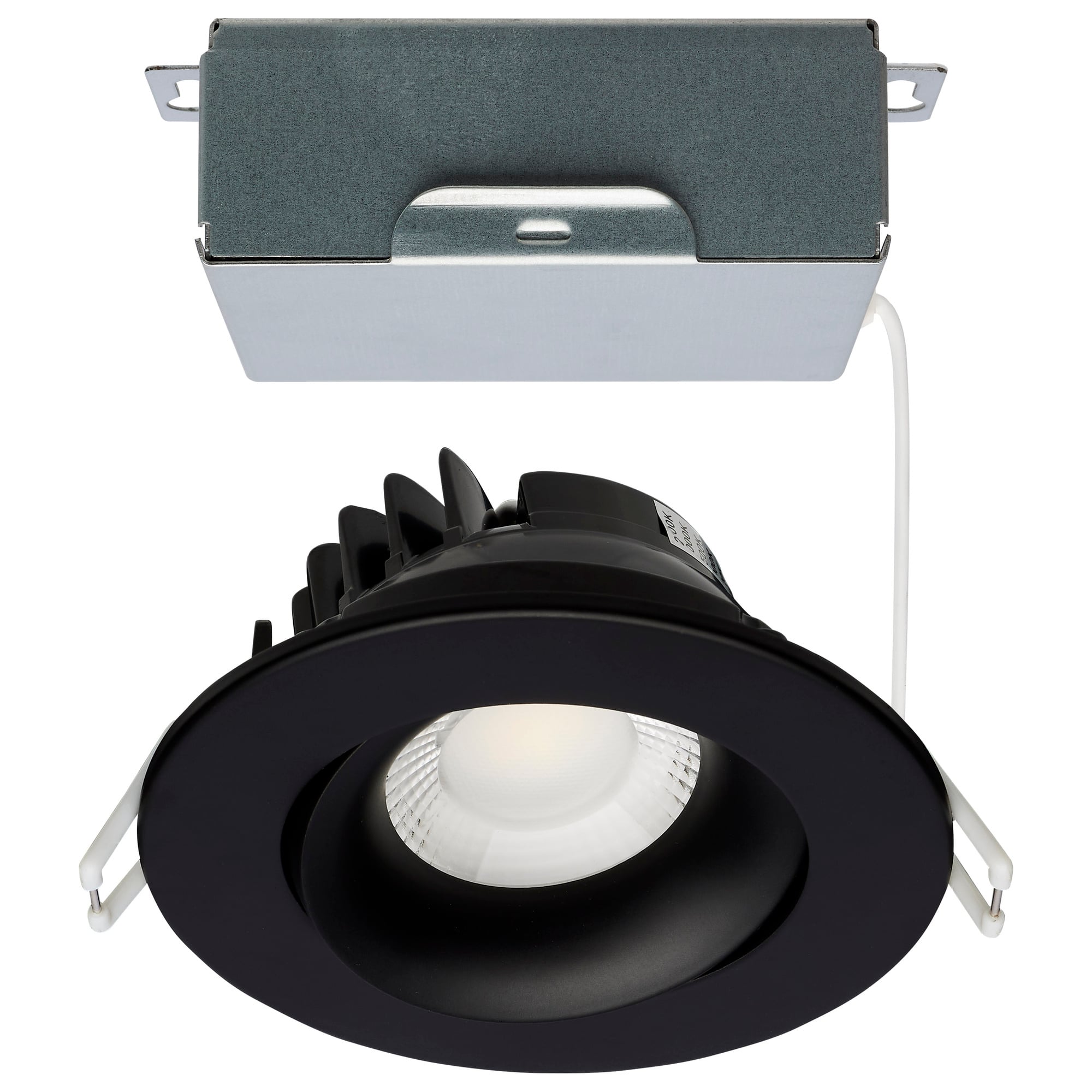 12W LED Downlight - Gimbal 3.5 in - CCT Select - Round - Remote Driver - Black - 840L 120V