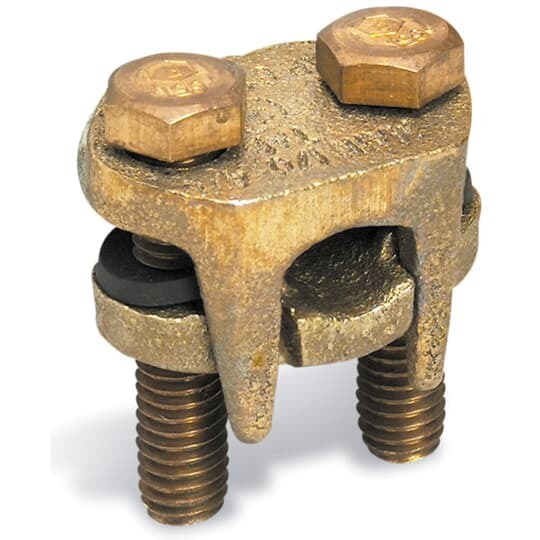 Copper Type 2B - Two-Bolt Connector without Spacer for Wire Range Main:  2  - 1/0 Str. Tap:  10 Sol. - 1/0 Str. , Bolt Size 1/2