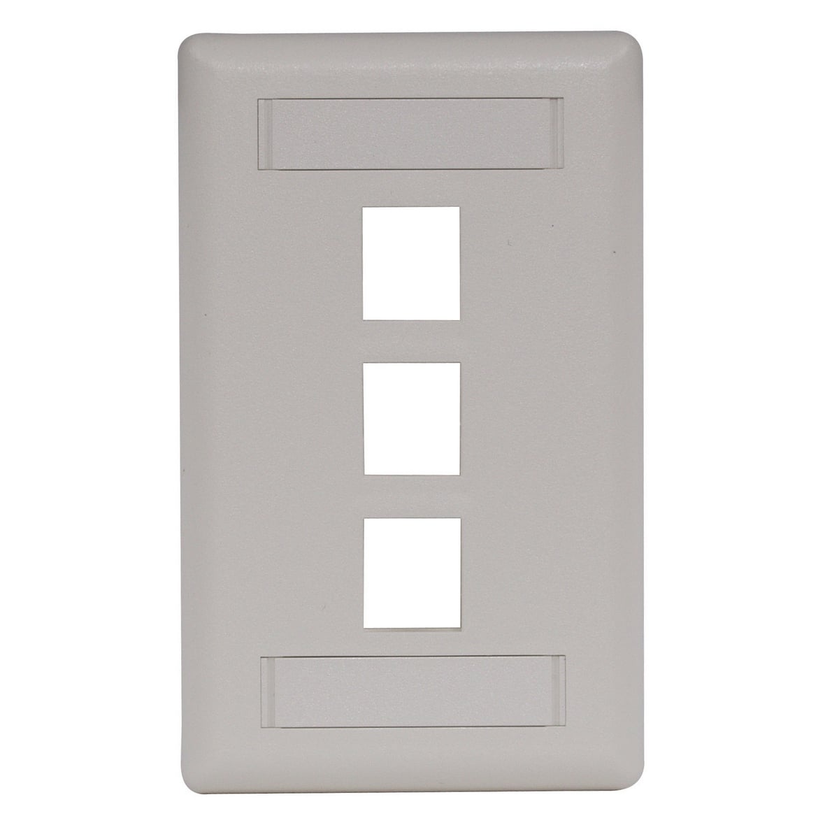 Phone/Data/Multimedia Face Plate, Face Plate, Rear-Loading, 3-Port, Single-Gang, Office White
