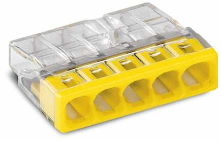 PUSHWIRE®  splicing connector; 5-conductor, yellow