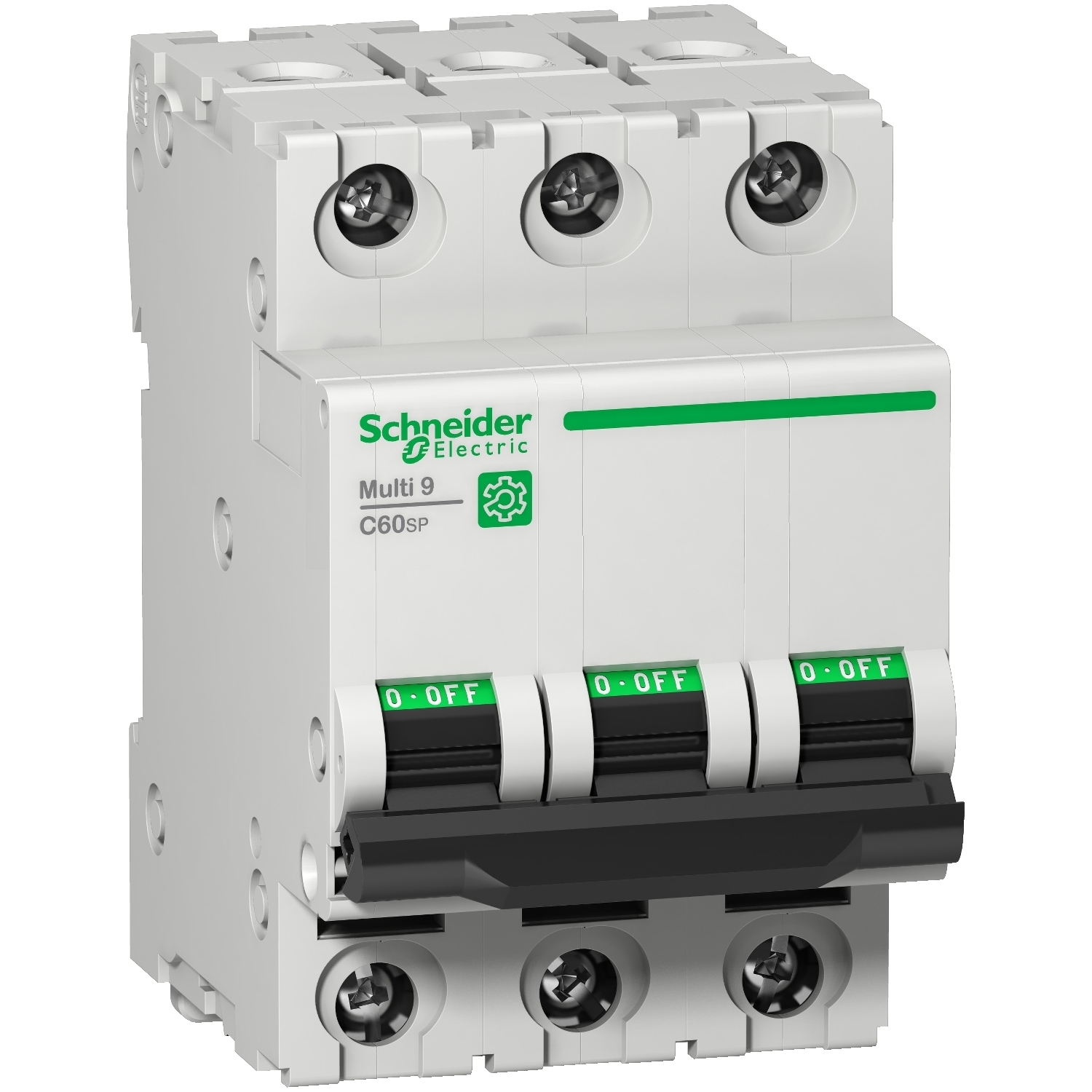 Miniature circuit breaker (MCB), Multi9 C60SP, 3P, 63A, B curve, 5kA (UL1077), 10kA (IEC/EN 60947-2)