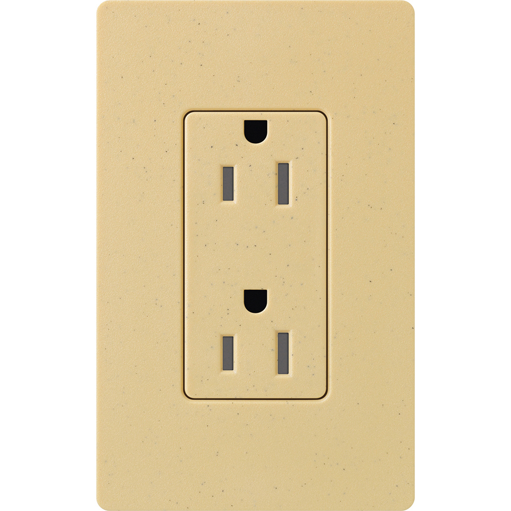Claro, Satin, Tamper-resistant receptacle, 125V/15A in goldstone