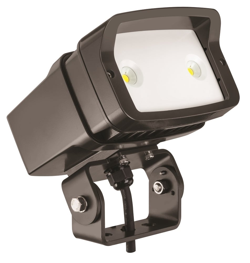 Low Cost Flood Series 1, LED, Package 1, 40K color temperature, 120-277V, Yoke/trunnion mount, Dark bronze finish, super durable, SKU - 235M6K