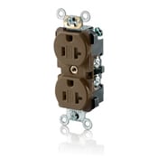 20-Amp, 125-Volt, Tamper-Resistant, Duplex Receptacle, Straight Blade, Commercial Grade, Self Grounding, Brown