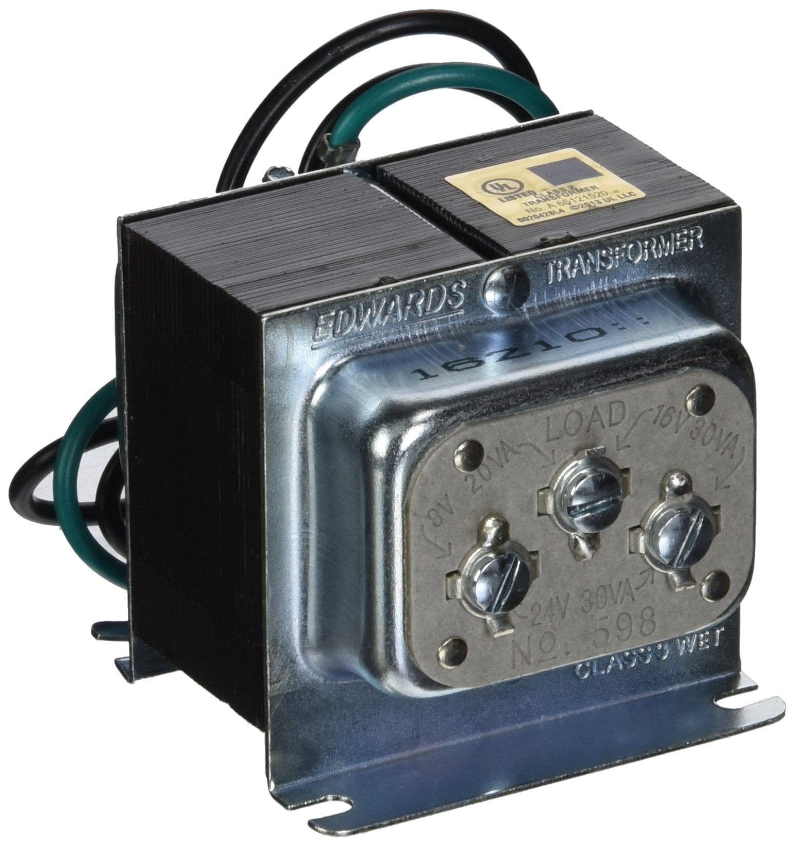 Class 2 Low Voltage Signaling Transformer, 120 VAC Primary, 8/16/24 VAC Secondary, 50/60 Hz, 1 Phase