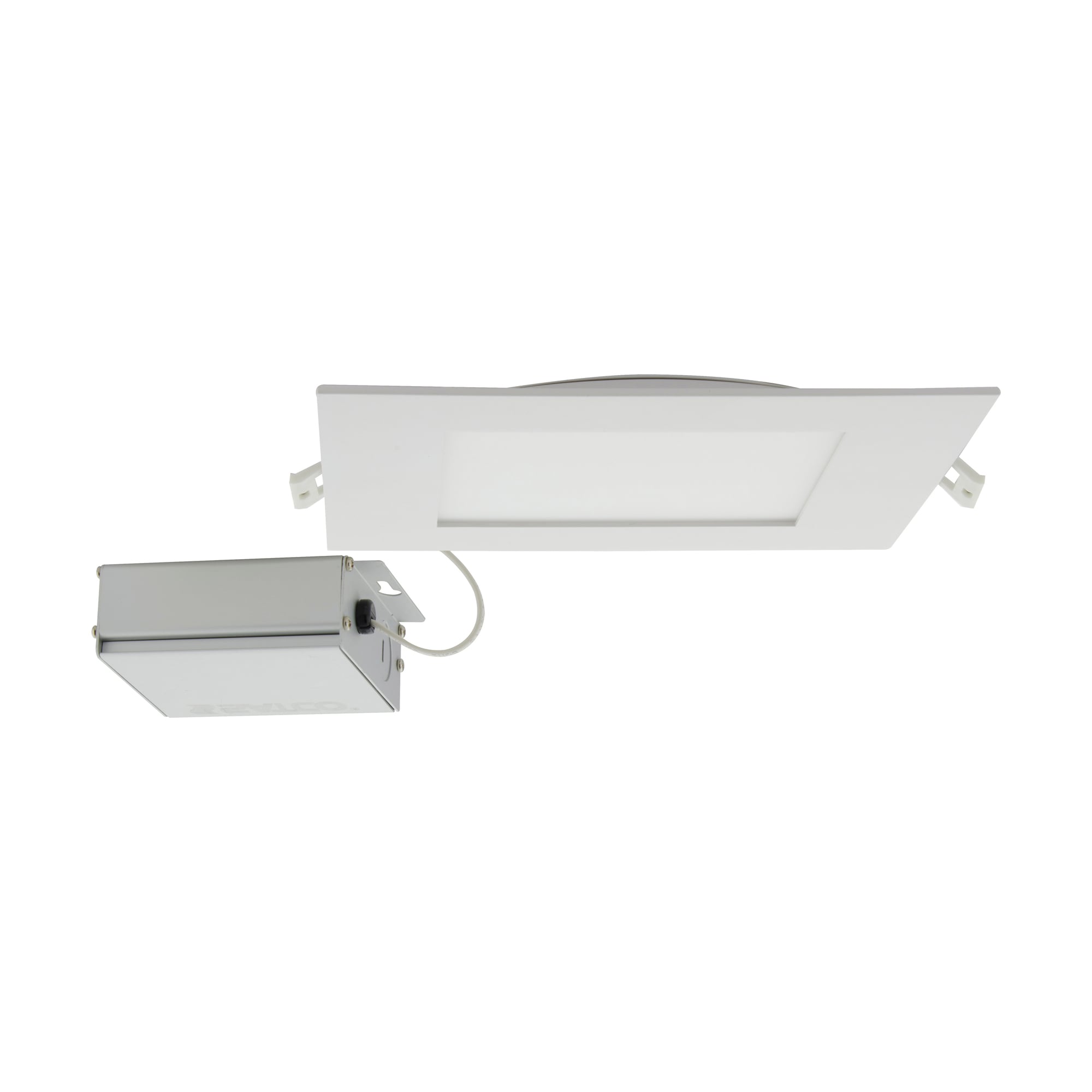 24W LED Direct Wire Downlight - Edge-lit 8 in. CCT Selectable - 120V Dimmable - Square Remote Driver