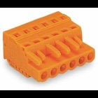 1-conductor female connector; CAGE CLAMP; 2.5 mm; Pin spacing 5.08 mm; 5-pole; with integrated end plate; 2,50 mm; orange