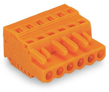 1-conductor female connector; CAGE CLAMP; 2.5 mm; Pin spacing 5.08 mm; 5-pole; with integrated end plate; 2,50 mm; orange