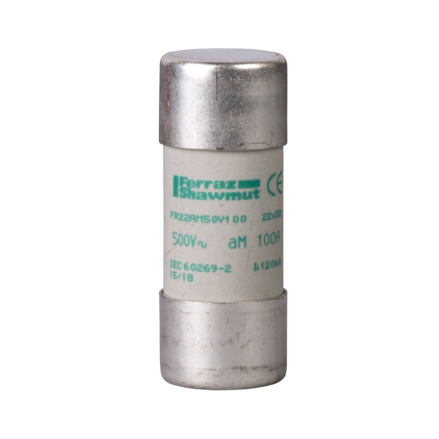 NFC cartridge fuses, TeSys GS, cylindrical, 22mm x 58mm, fuse type aM, 400VAC, 125A, without striker, set of 10 parts