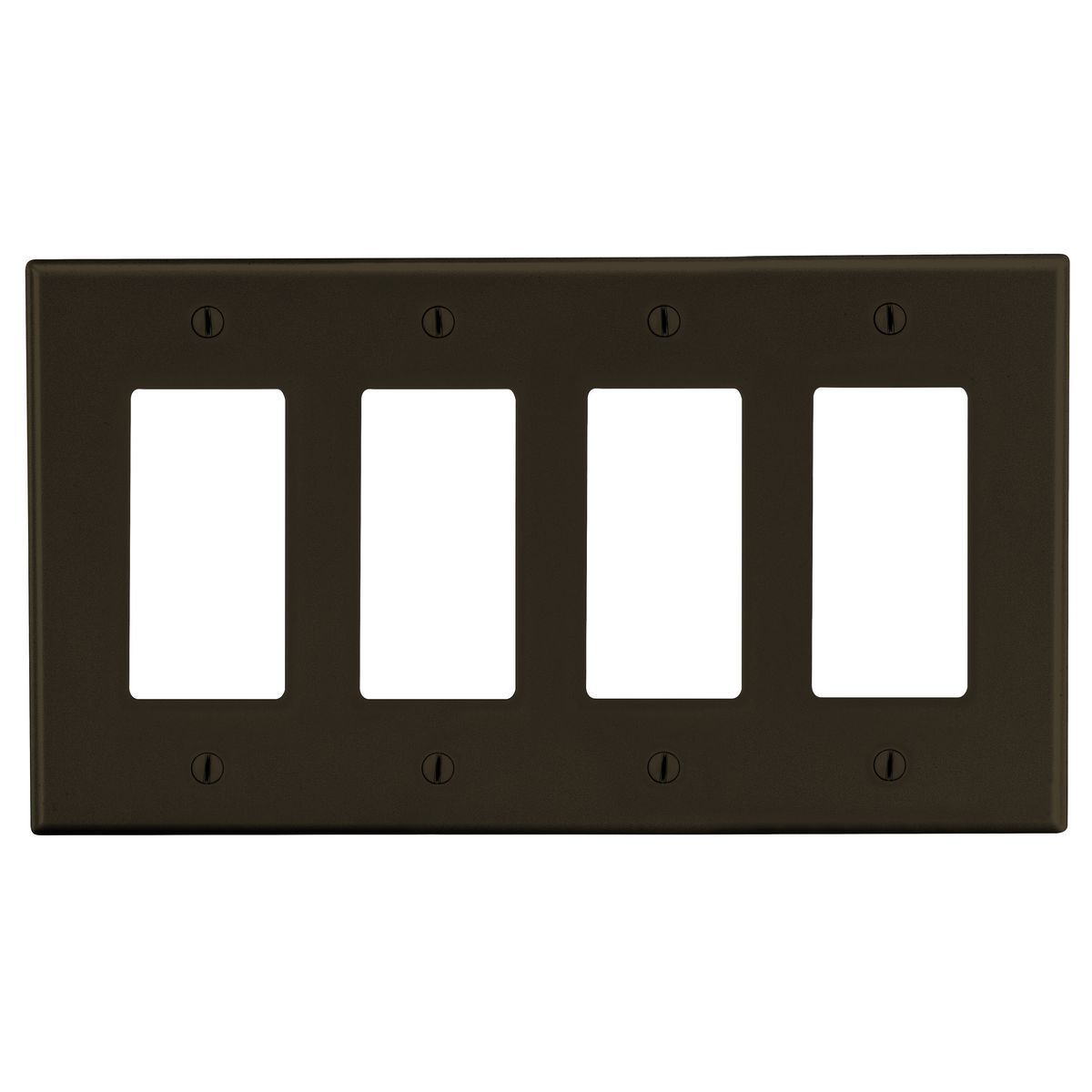 Wallplate, Mid-Size 4-Gang, 4) Decorator, Brown