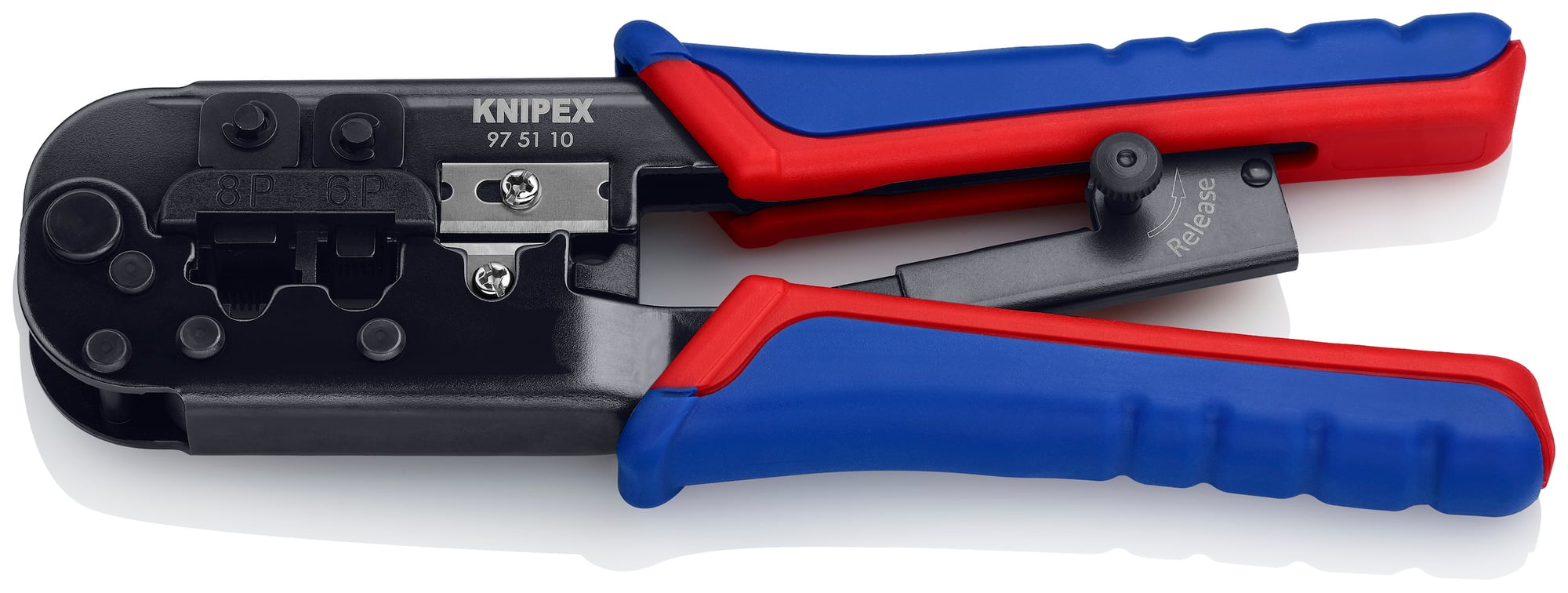 Crimping Pliers-For 6 and 8 Pole Western Plug Type, 7 1/2 in., Multi-Component, Western Crimp, 2 Crimp Position