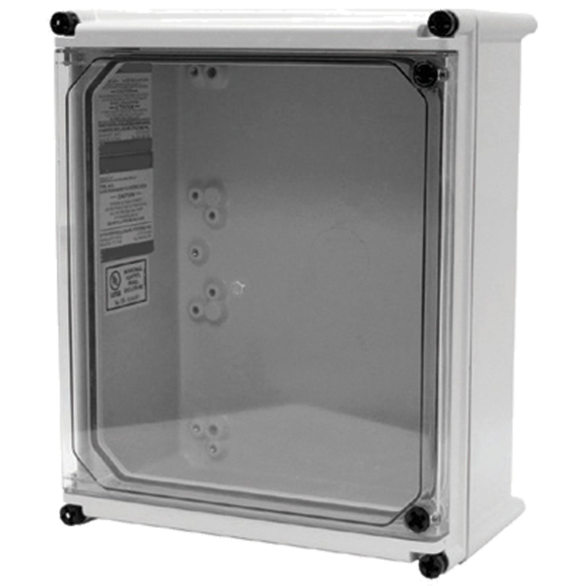 APO Flat Transparent Screw Cover Type 4X, 14.65x11.89x6.93, Lt Gray, Fiberglass, CT