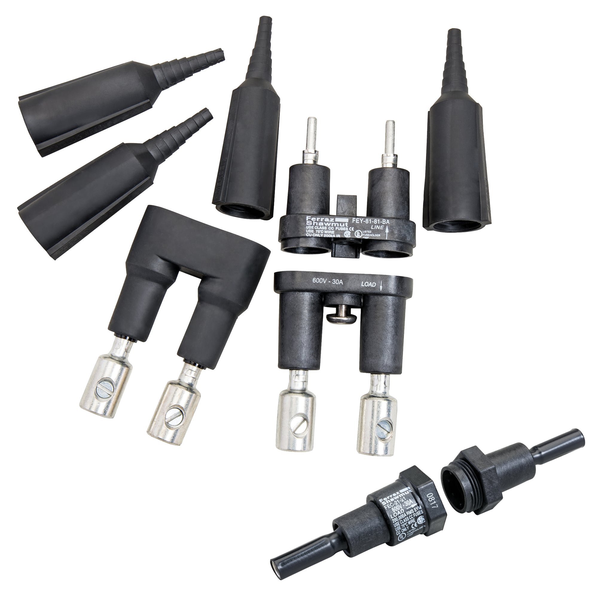 Fuse Block 600VAC 600VDC Class CC 30A 2-Pole 81-81-BA Single Set Screw