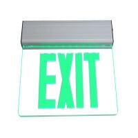EXL2 Series Edge Lit LED Emergency Exit Sign, Clear with Green Lettering