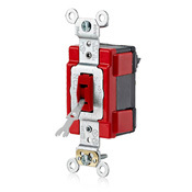 20 Amp, 120 Volt, Lev-Lok Switch, Quiet Single-Pole, Tamper Resistant Key, Red