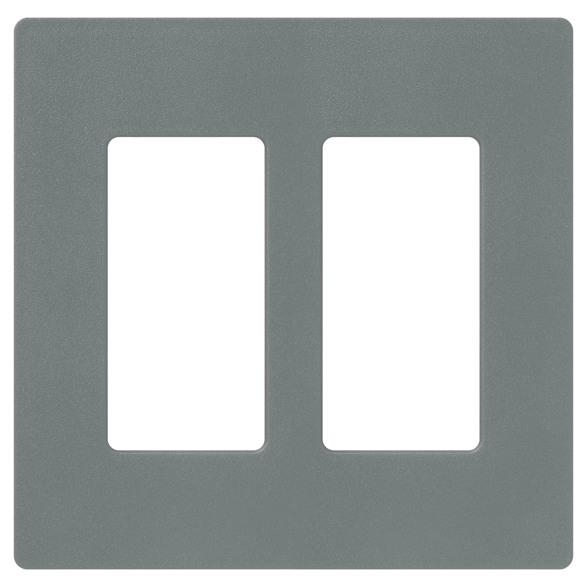 Claro Wallplate, Satin Finish, Two-gang in slate