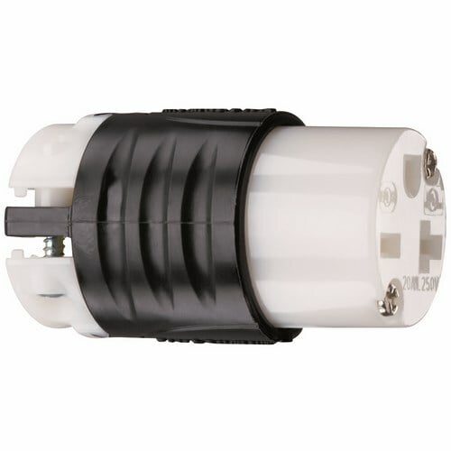 20amp 250v, Straight Blade Connector, 2pole 3wire, Black & White