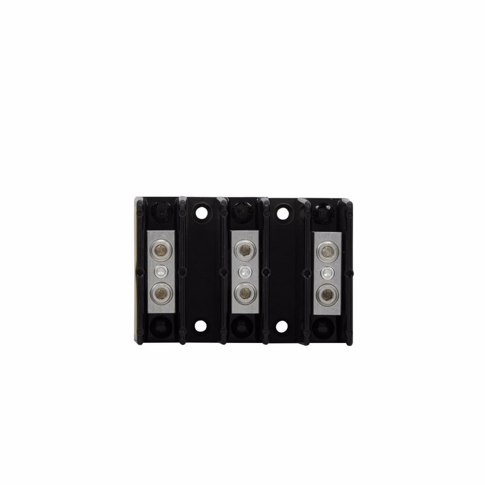 Eaton Bussmann series PDB power distribution block, IP-20 Finger-safe, 600 Vac, 600 Vdc, 175A, Power distribution block, Three-pole, SCCR: 200 kA, Panel, Tin-plated aluminum connectors - PDB204-3