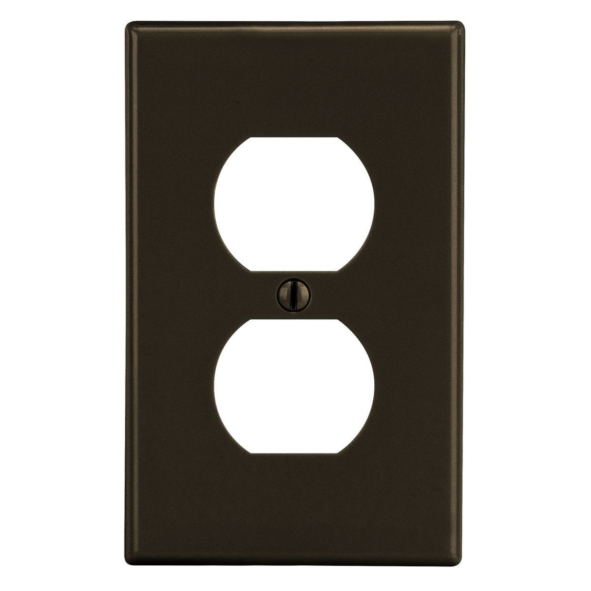 Wallplate, Mid-Size 1-Gang, 1) Duplex, Brown
