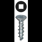 Flat Head Wood Screw, Steel material, #6 x 1 in. Size, Zinc Plated Finish, Square drive type