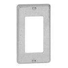 One Gang Utility Box Cover, 4 Inch Long x 2-1/8 Inch Wide x 1/4 Inch Raised, Pre-Galvanized Steel, with Single GFI Receptacle