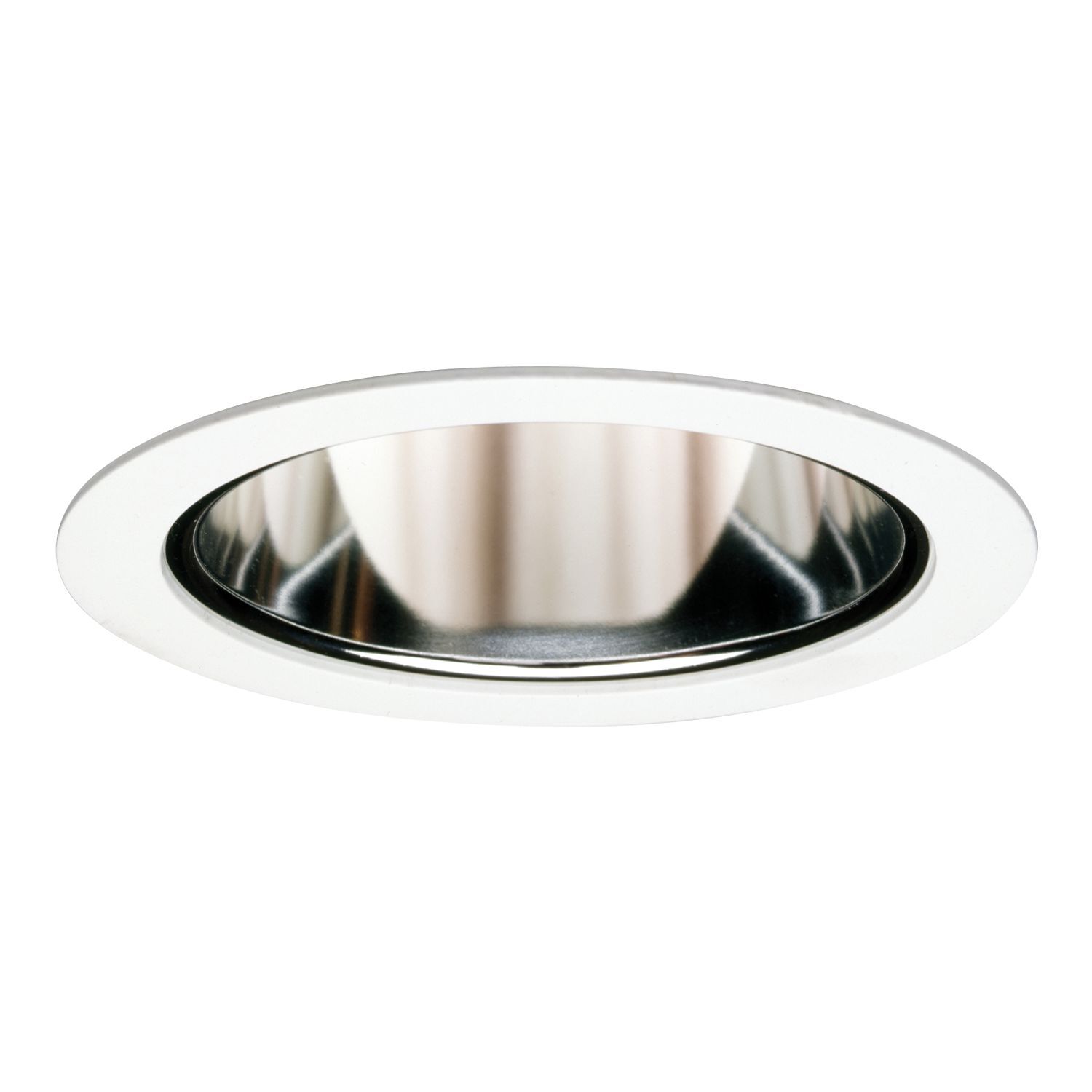 4" Trim Reflector Cone White Trim with Specular Clear Reflector