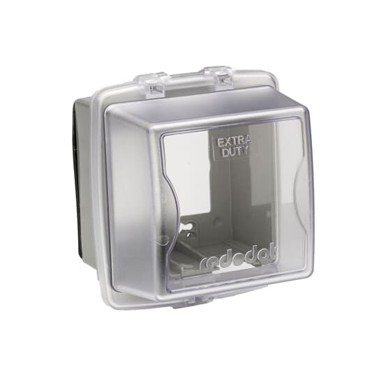 Two Gang Universal While-In-Use Extra Duty Weatherproof Cover, Depth 4-3/4 Inches, Clear Hood, Non-Metallic