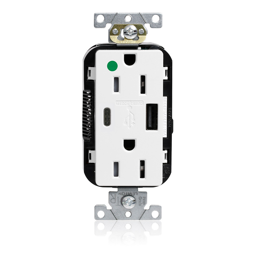 15A LEV-LOK USB TR HG OUTLET TYPE A-C