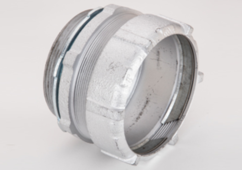 3009 Bridgeport Compression Connector, 4 in Trade, For Use With IMC/Rigid Conduit, Malleable Iron, Zinc Plated