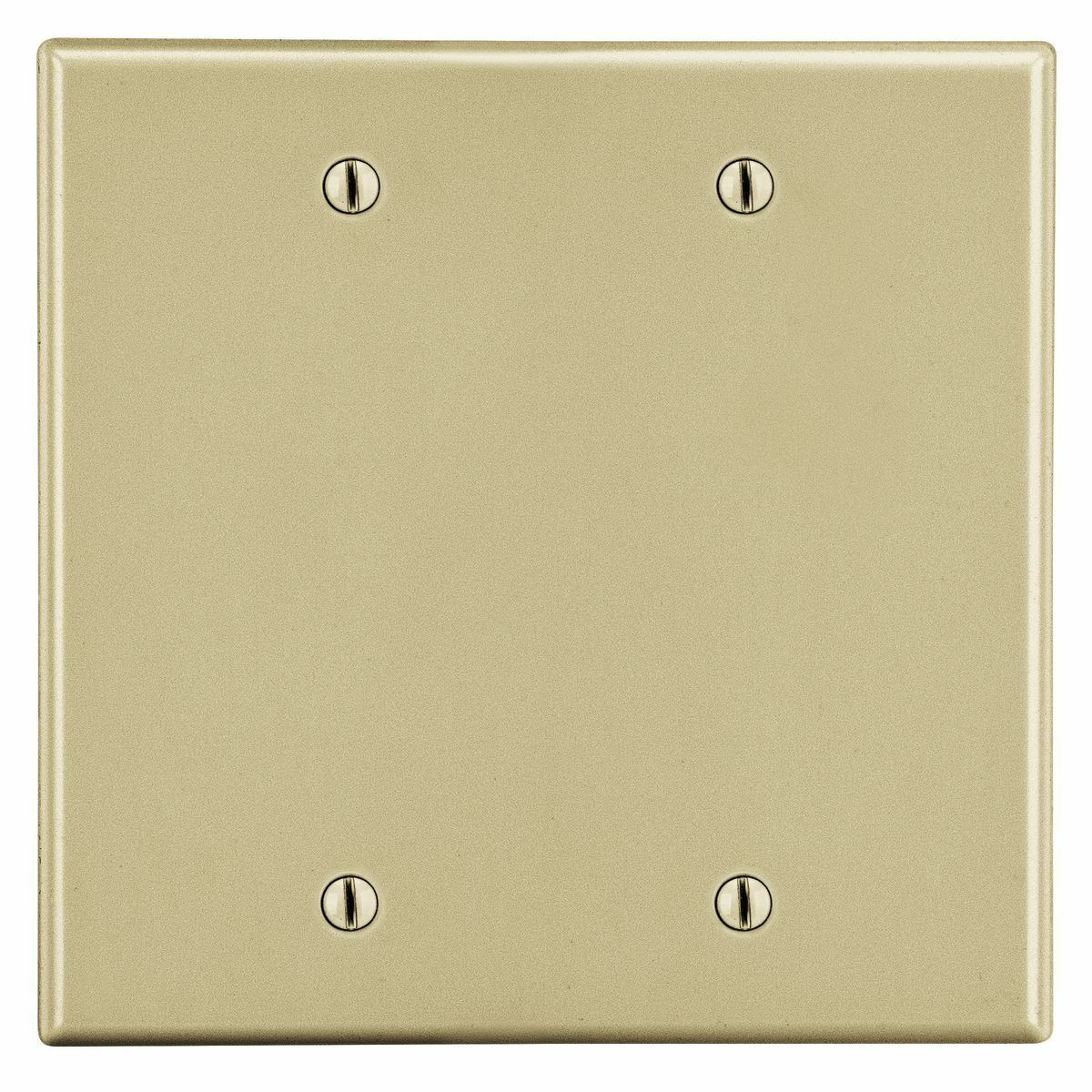 Hubbell Wiring Device Kellems, Wallplates and Box Covers, Wallplate,Non-Metallic, Mid-Sized, 2-Gang, 2) Blank, Box Mount, Ivory
