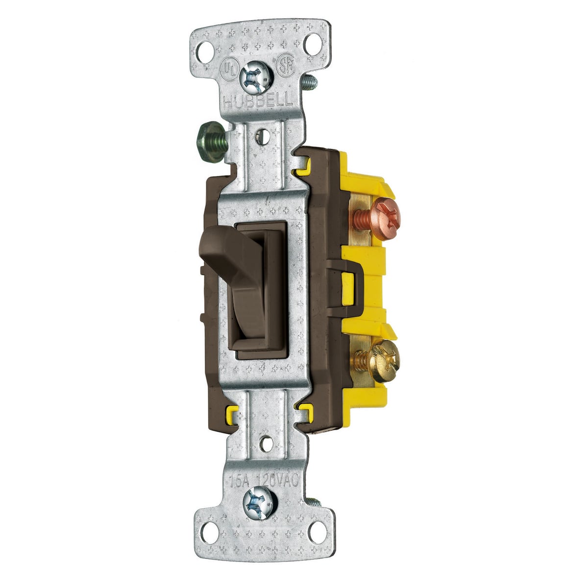TradeSelect, Switches and Lighting Controls, Residential Grade, Toggle Switches, Three Way, 15A 120V AC, Brown