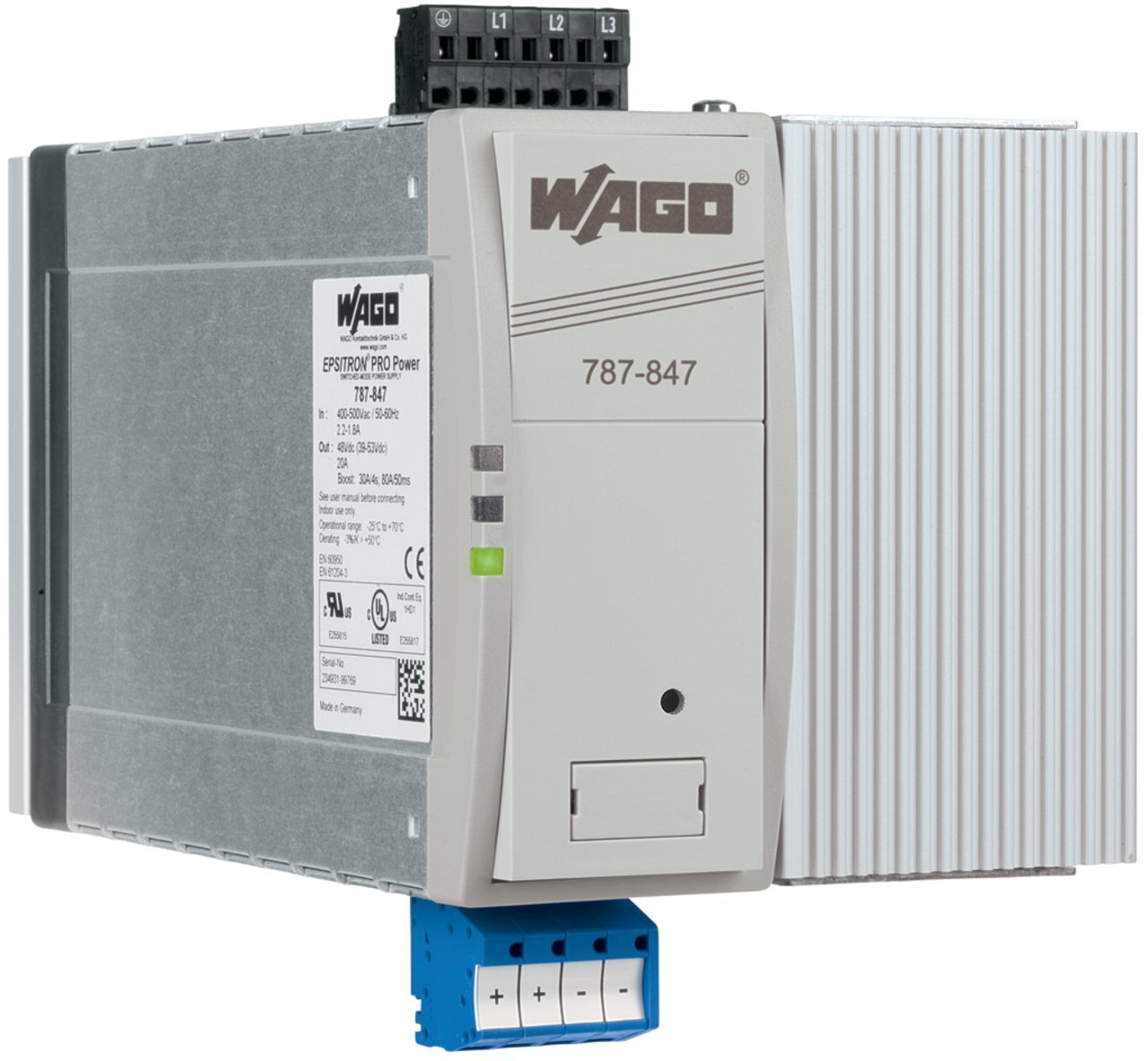 Switched-mode power supply; Pro; 3-phase; 48 VDC output voltage; 20 A output current; TopBoost + PowerBoost; DC OK contact