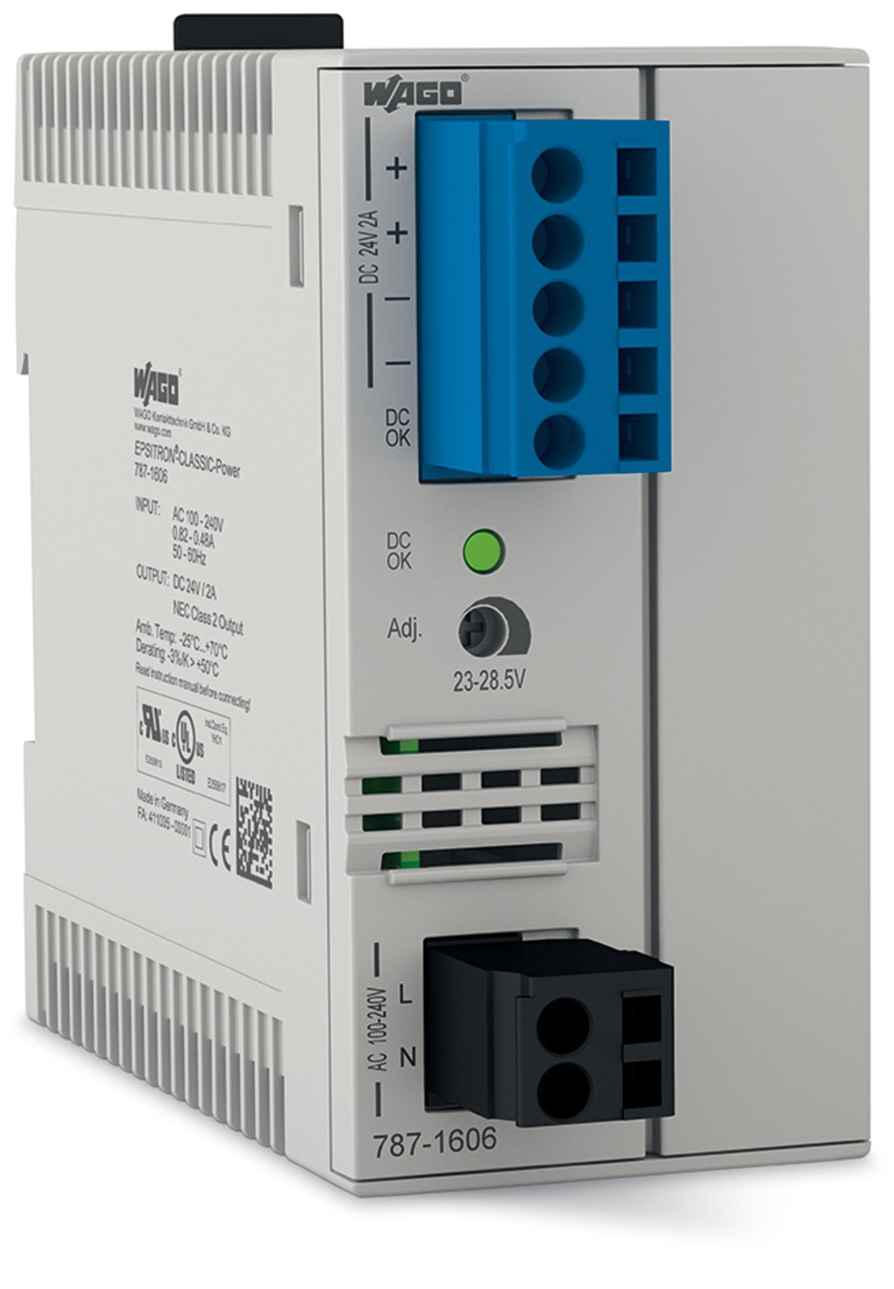 Switched-mode power supply; Classic; 1-phase; 24 VDC output voltage; 2 A output current; NEC Class 2; DC OK signal