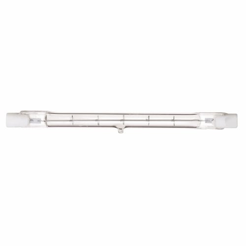 Halogen Double Ended Halogen Lamp, Designation: 200T3Q/CL, 120 V, 200 WTT, T3 Shape, R7s Double Ended Base, Clear, C-8 Filament, 1500 HR, Lumens: 3400 LM Initial, 4-11/16 IN Length, 3/8 IN Diameter