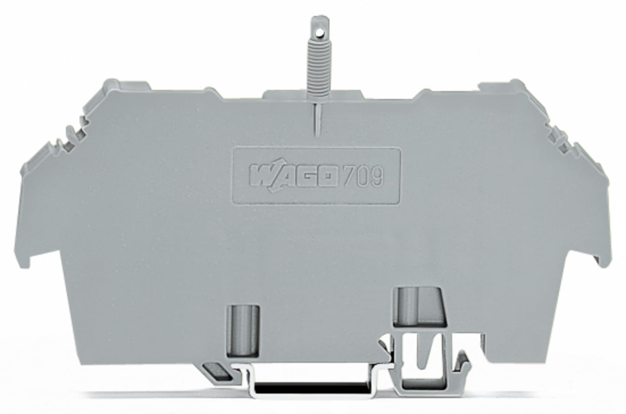 Cover carrier; Type 1; incl. fixing/retaining screws and knurled nut; suitable for 279 to 282 and 880 Series rail-mounted terminal blocks; suitable for 264 Series miniature rail-mounted terminal blocks; suitable for 270 Series sensor and actuator terminal blocks; gray