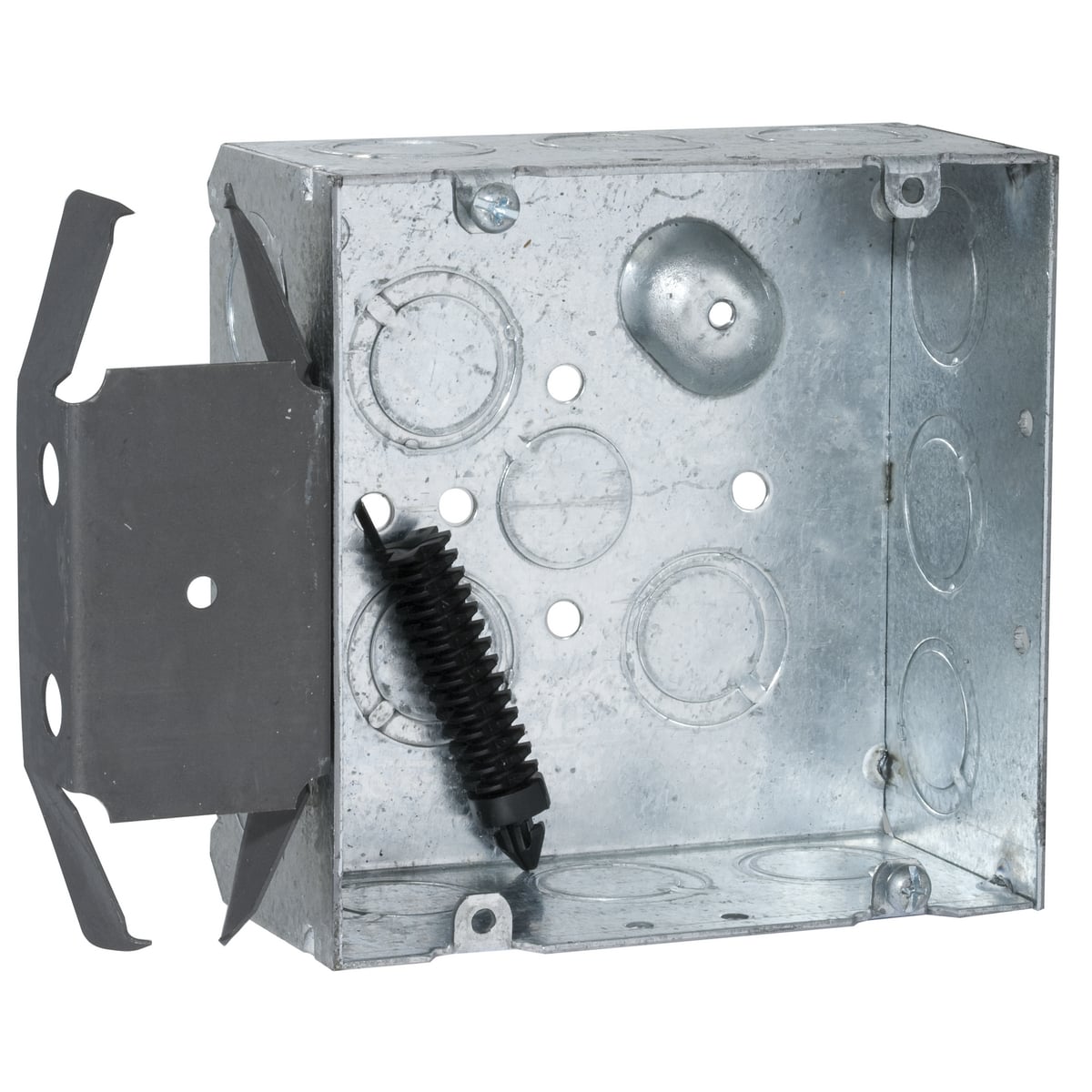 4-11/16 In. Square Bracketed Boxes, 2-1/8 In. Deep - Welded withConduitKO's