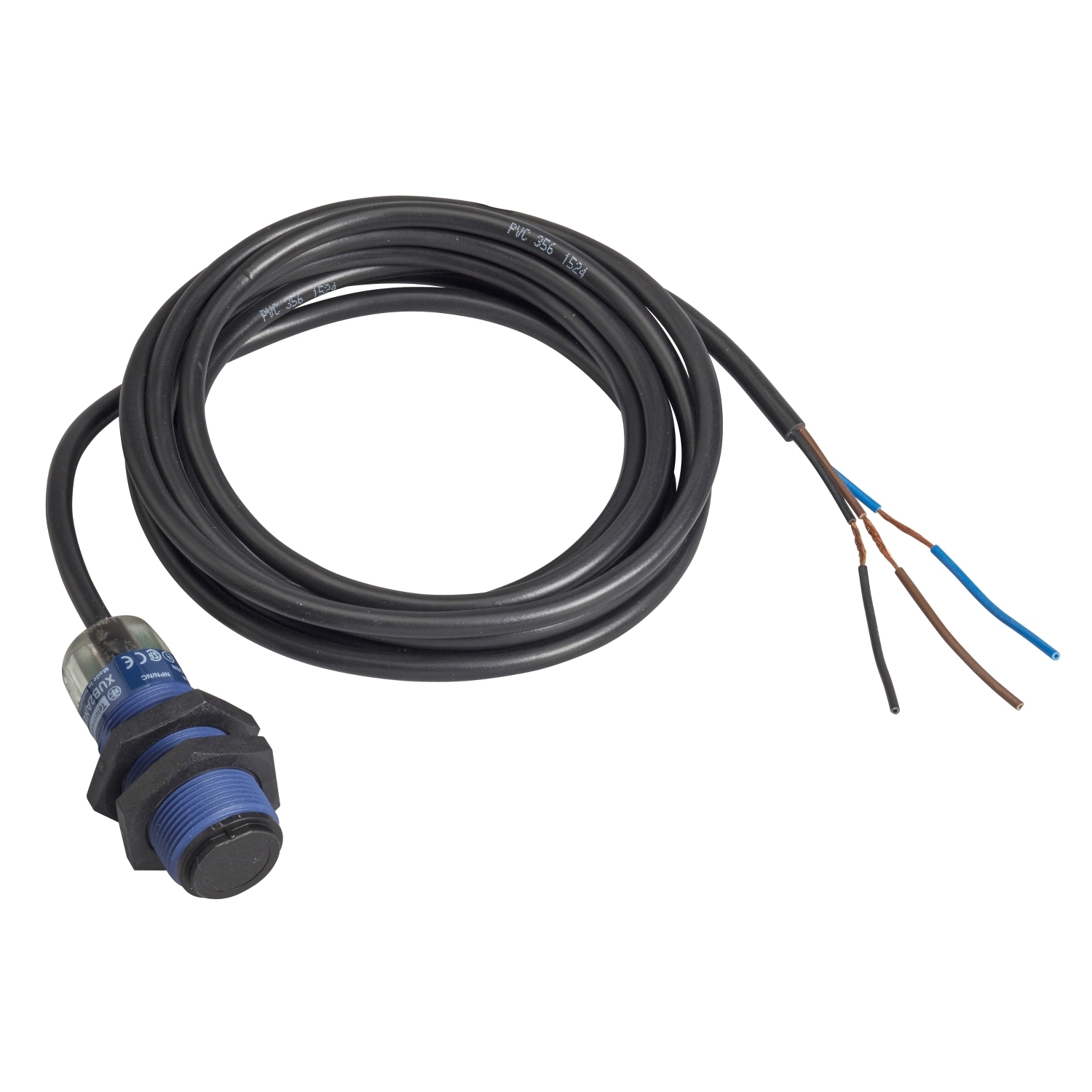 Photoelectric sensors XU, XUB, receiver, Sn 15 m, 12...24 VDC, cable 2 m