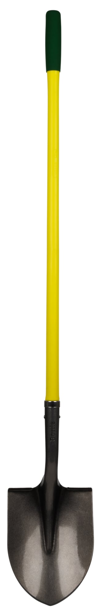 Shovel, #2 blade width, 48 in. handle length, Round shovel type, Fiberglass handle